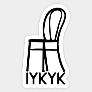 Eras Tour Chair Dance IYKYK Sticker